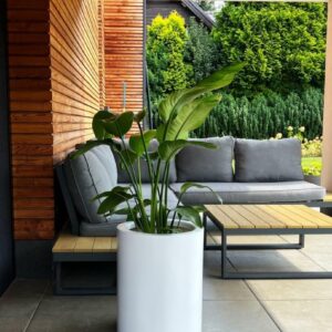 Saksija ROLLER FIBERGLAS white