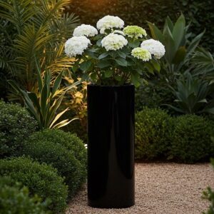 Saksija ROLLER FIBERGLAS BLACK